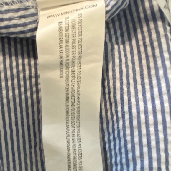 MINKPINK Blue & White Striped Layered Halter Tank Top – Size Medium - Picture 6 of 10